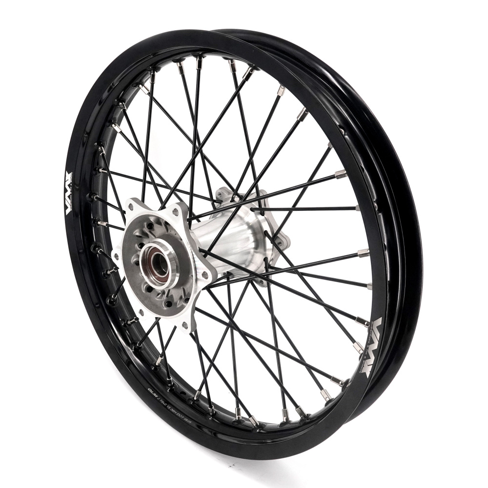 Pre-Order 21/19 Wheels Cast Hub for Stark Varg -- VMX Dirt Bike Rims Set Silver Hubs Black Spokes