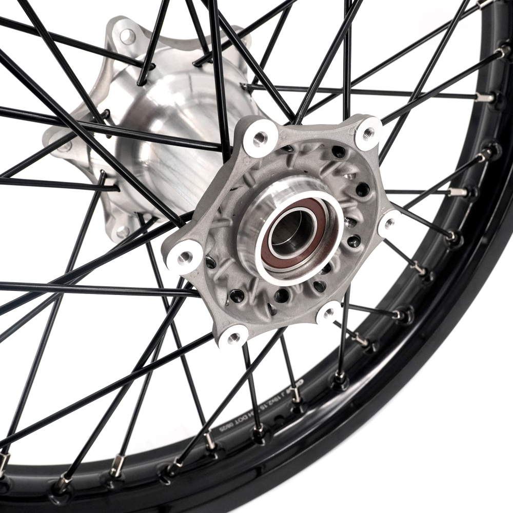 Pre-Order 21/19 Wheels Cast Hub for Stark Varg -- VMX Dirt Bike Rims Set Silver Hubs Black Spokes
