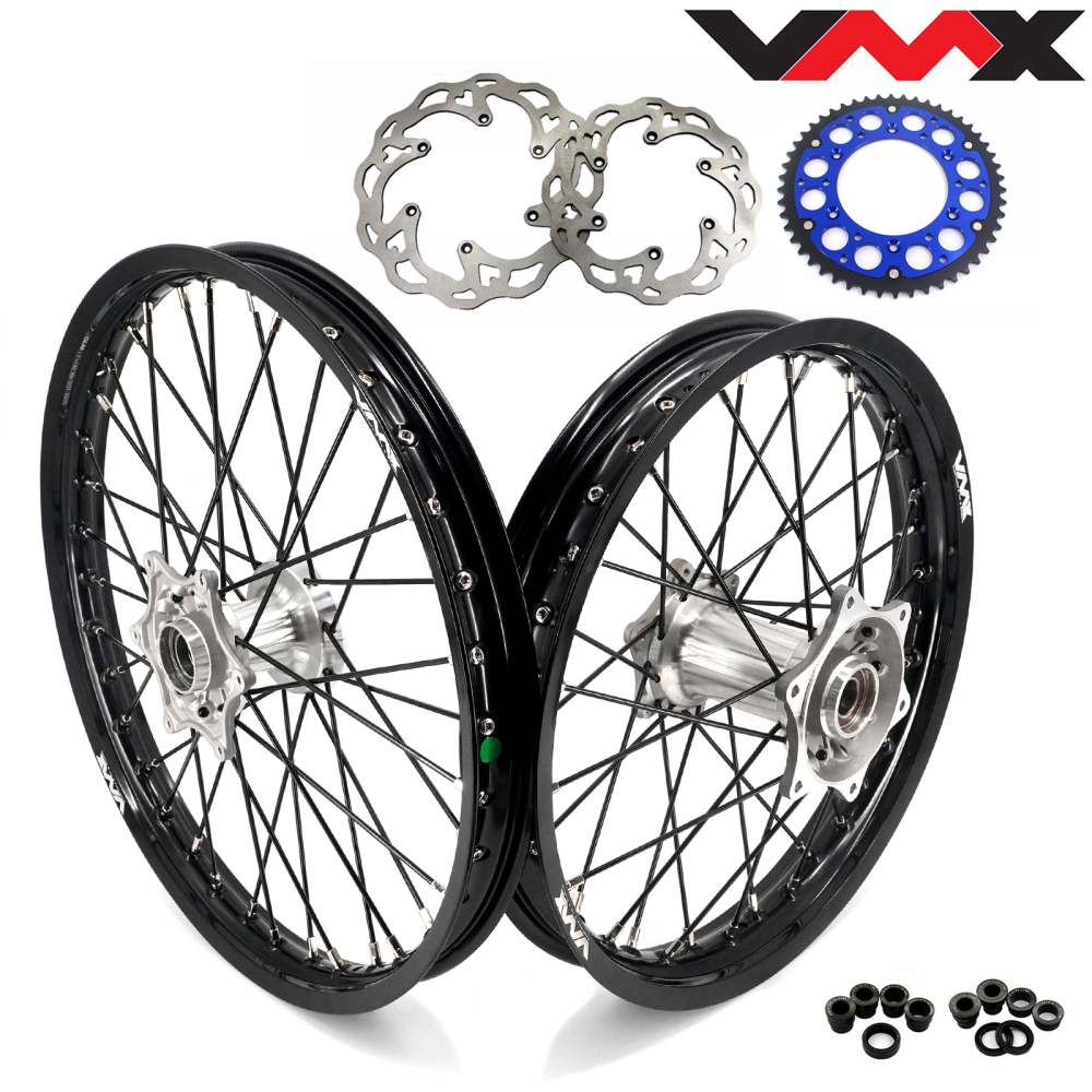Pre-Order 21/19 Wheels Cast Hub for KTM XC-F SX-F XC-W /Husqvarna TC TE FE FC -- VMX MX Off-road Wheels Silver Cast Hub Black Spokes