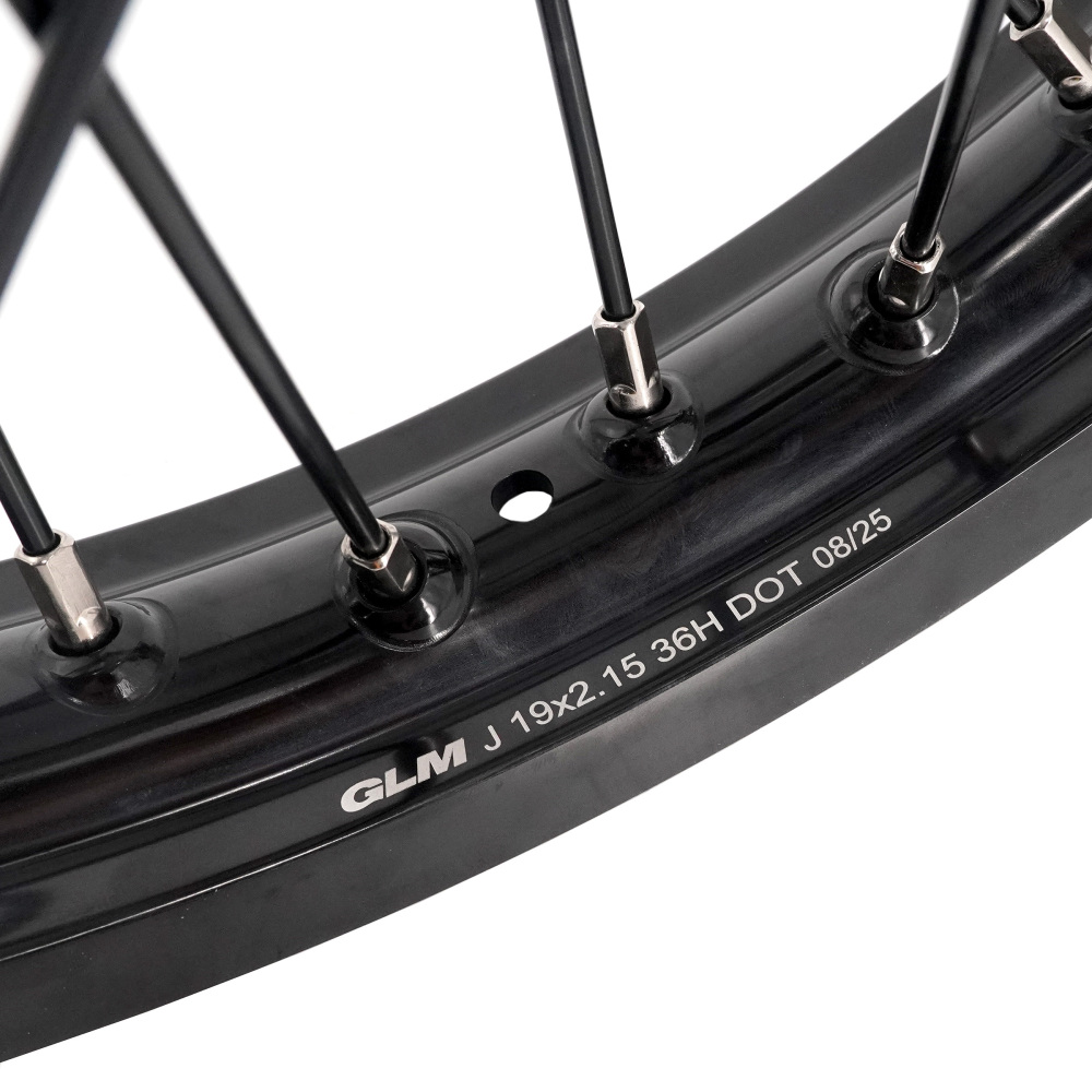 21/18 Wheels for Stark Varg -- VMX 21/18 Enduro Dirt Bike Rims Set Silver Cast Hub Black Spokes