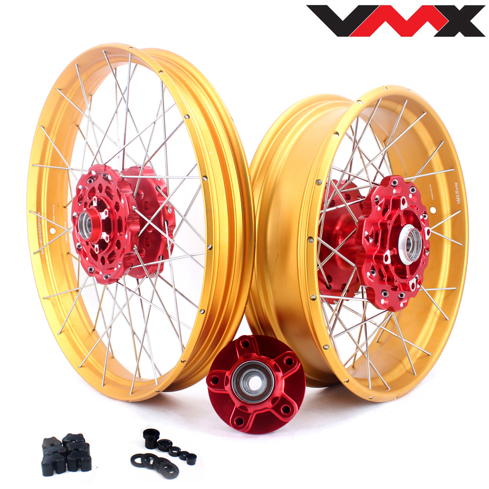VMX fit Honda Transalp XL750 2023-2025 -- Tubeless Wheels 2.15*21"/4.25*18" Gold Rim Black Hub