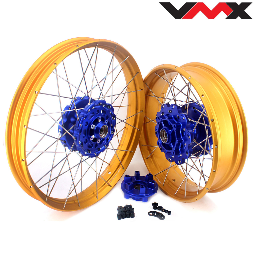 VMX fit Honda Transalp XL750 2023-2025 -- Tubeless Wheels 2.15*21"/4.25*18" Gold Rim Black Hub