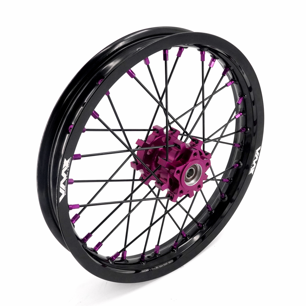 VMX 19/16 Rims fit Light Bee 2019 -2025 -- VMX Electric Dirt Bike Wheels for Surron CNC Purple Hubs New Style with a Front Disc and an Adapter