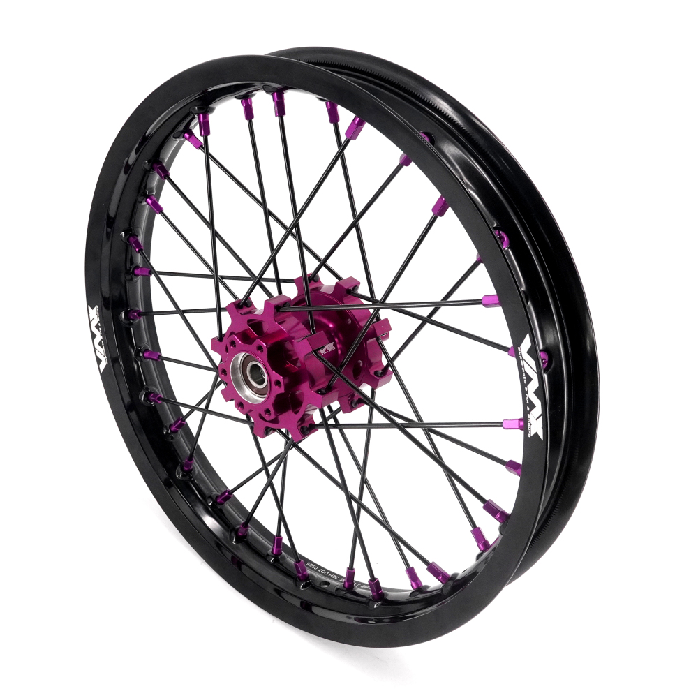 VMX 19/16 Rims fit Light Bee 2019 -2025 -- VMX Electric Dirt Bike Wheels for Surron CNC Purple Hubs New Style with a Front Disc and an Adapter