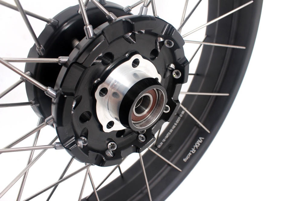 VMX Fit Triu mph Bonneville T100  T120 Tubeless Wheels 2.5*18"/4.25*17"  Black Hub Black Rim