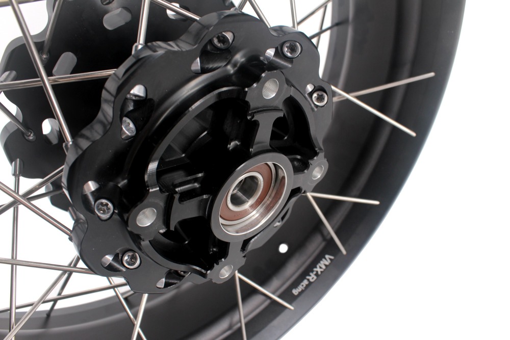 VMX Fit Triu mph Bonneville T100  T120 Tubeless Wheels 2.5*18"/4.25*17"  Black Hub Black Rim