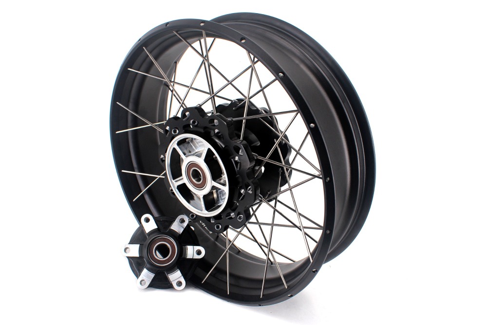 VMX Fit Triu mph Bonneville T100  T120 Tubeless Wheels 2.5*18"/4.25*17"  Black Hub Black Rim