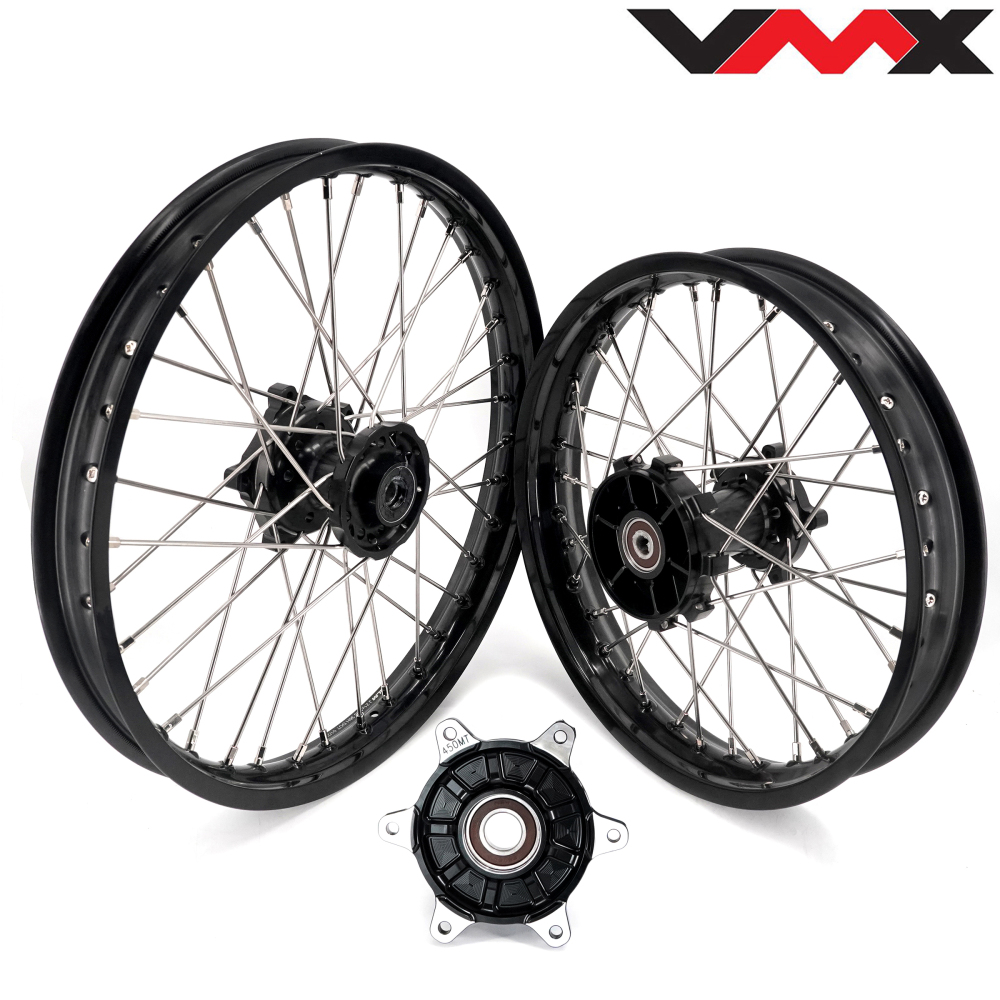 For CF MOTO 450MT 2024 - 2026 -- VMX 1.85*21/2.5*18 Cush Drive Wheels set CNC Black Hub
