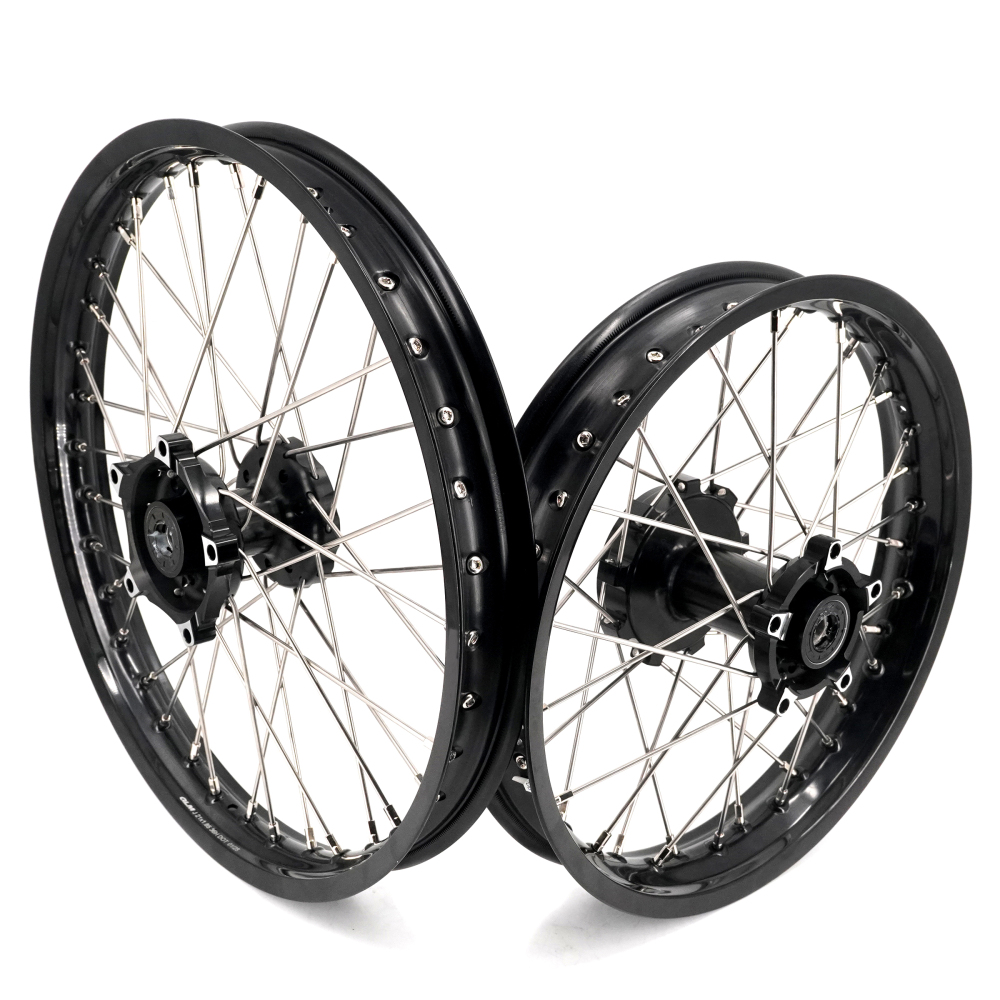 For CF MOTO 450MT 2024 - 2026 -- VMX 1.85*21/2.5*18 Cush Drive Wheels set CNC Black Hub
