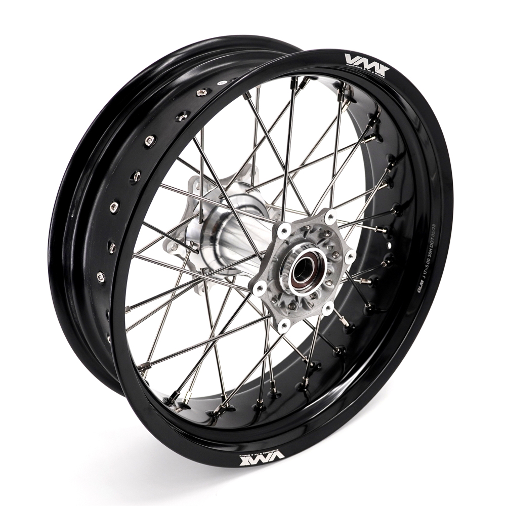 VMX 3.5/5.0 Motorcycle Casting Supermoto Wheels Compatible with KTM SX-F EXC 250 500 530 Silver Hub