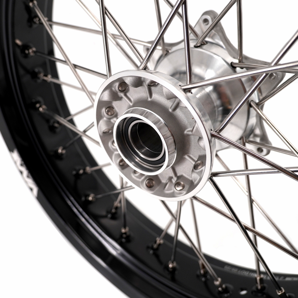 VMX 3.5/5.0 Motorcycle Casting Supermoto Wheels Compatible with KTM SX-F EXC 250 500 530 Silver Hub