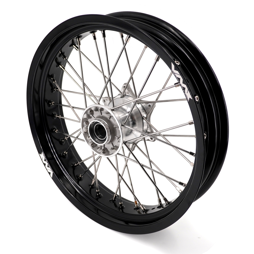 VMX 3.5/5.0 Motorcycle Casting Supermoto Wheels Compatible with KTM SX-F EXC 250 500 530 Silver Hub
