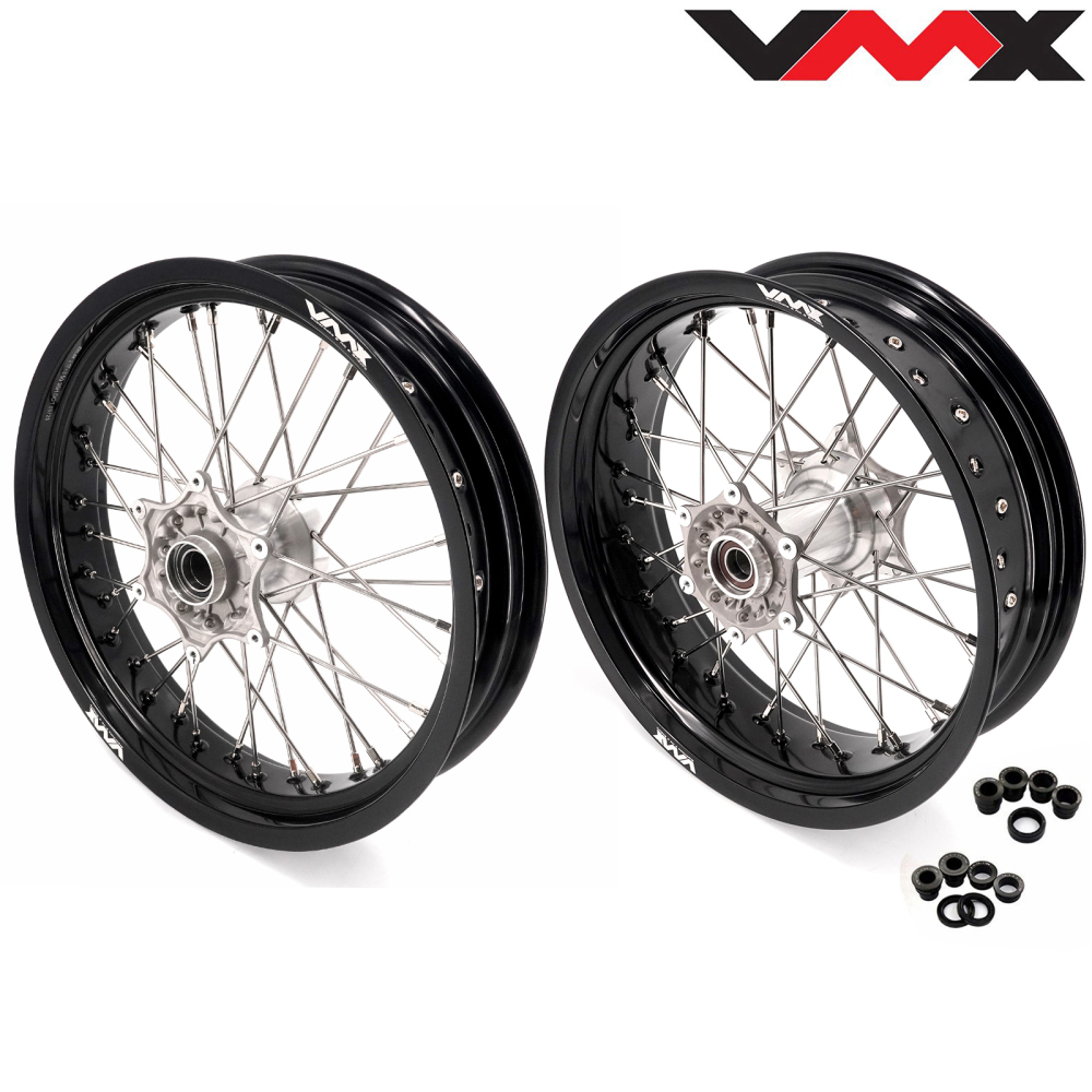  Pre-Orders 3.5*16.5 Front / 5.0*17" Rear Wheels (Cast Hub) for KTM EXC SXF XCF 2003-2026 -- VMX Supermoto Racing Rims