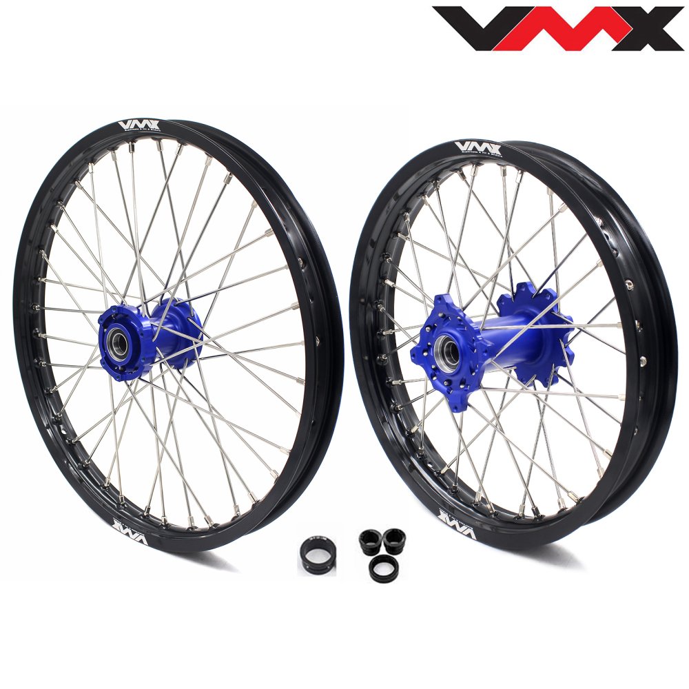  Pre-Orders (Finland) 21/19 Rims fit TM Bike 125cc-530cc 2015-2024 -- VMX 21/19 Motorcycle Wheels Set CNC Blue Hubs