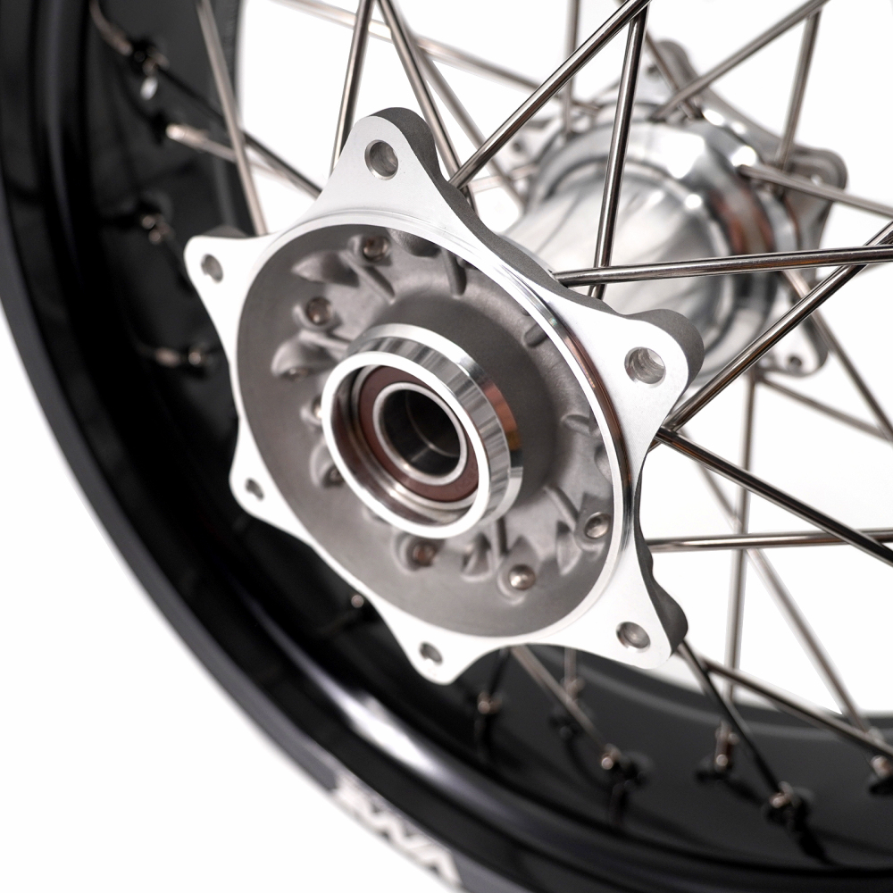 VMX 3.5/5.0 Motorcycle Casting Supermoto Wheels Compatible with KTM SX-F EXC 250 500 530 Silver Hub