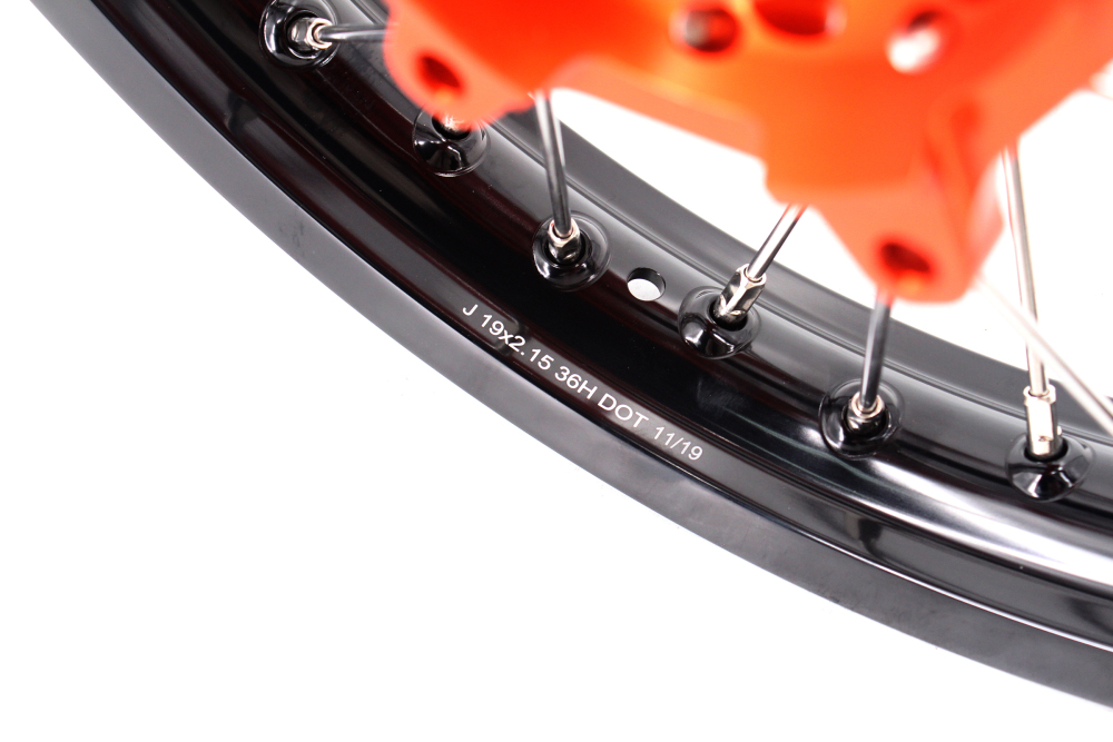 VMX 2.15*19 Rear Wheel Compatible with KTM SX SXF XC XC-F 125 -530cc CNC Orange Hub 2000- 2027