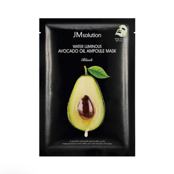 JM SOLUTION WATER LUMINOUS AVOCADO OIL AMPOULE MASK BLACK