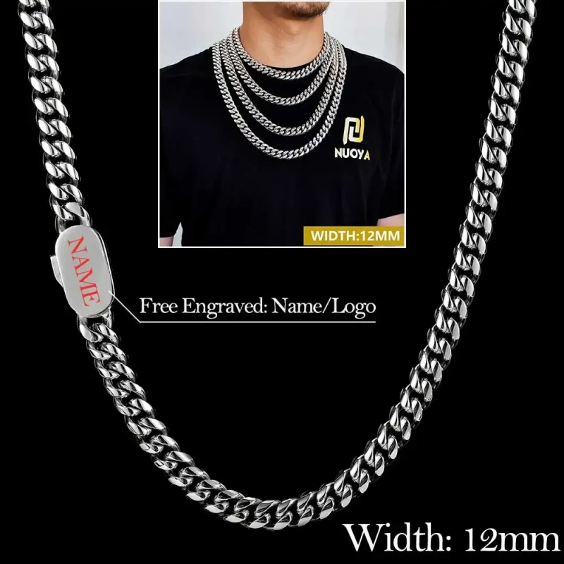 Solid Stainless Steel Cuban Link Chain Necklace - 3mm Width, 16"-36" Length, Silver Or Gold 3 thumbnail image