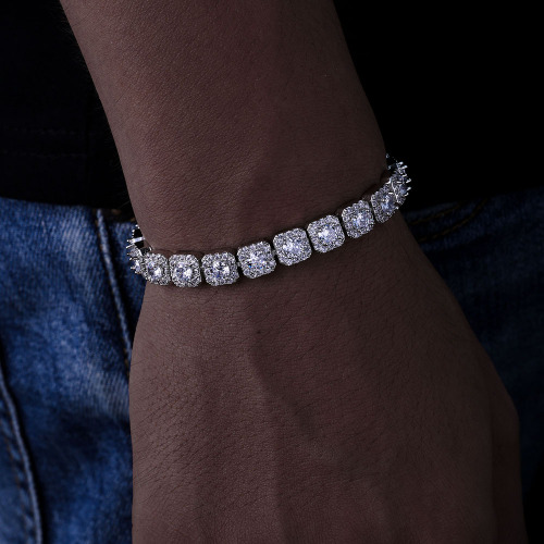 Iced Out Cluster Tennis Bracelet 7mm