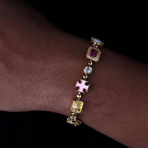 Iced Out Cz Gemstone Bracelet 10mm