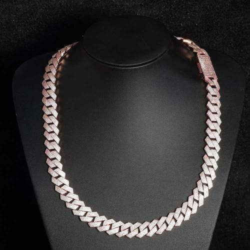 4 Rows Prong Cuban Link Chain 15mm