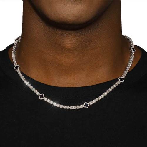 Enamel Clover Tennis Chain Necklace