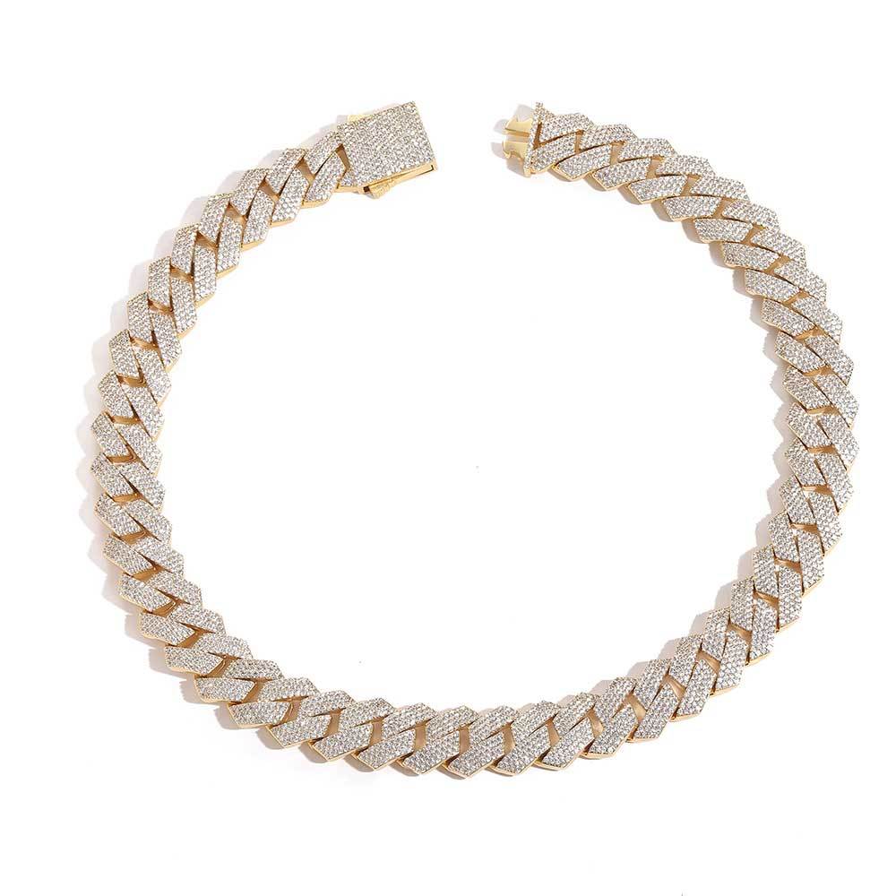 Iced Out 19mm VVS Moissanite Cuban Chain – 925 Silver Hip Hop Jewelry