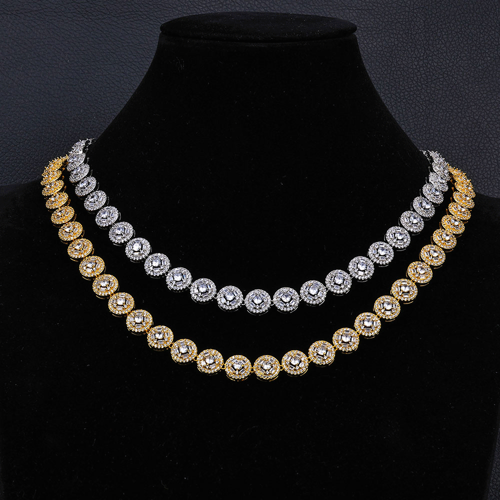 Mixed Inlaid Round Bead Chain Necklace