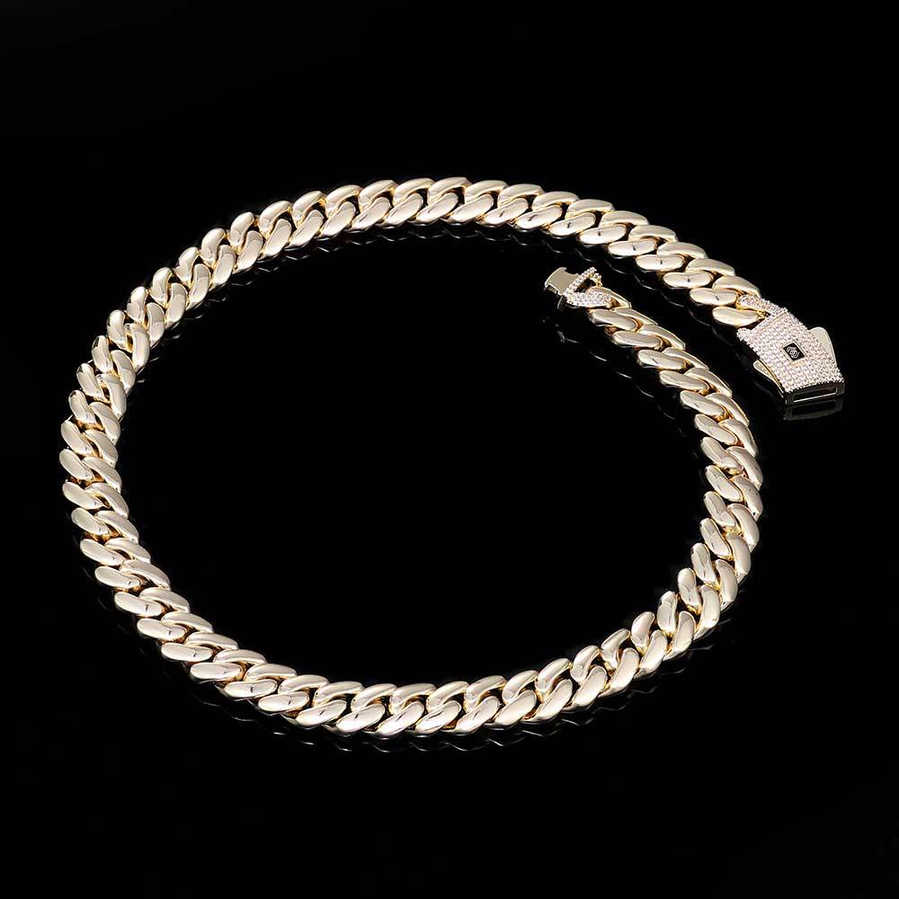 Monaco Clasp Flat Miami 14K  Cuban Link Chain