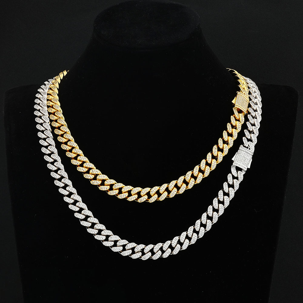 Iced 2 Rows Diamond Cuban Link Necklace- 12mm