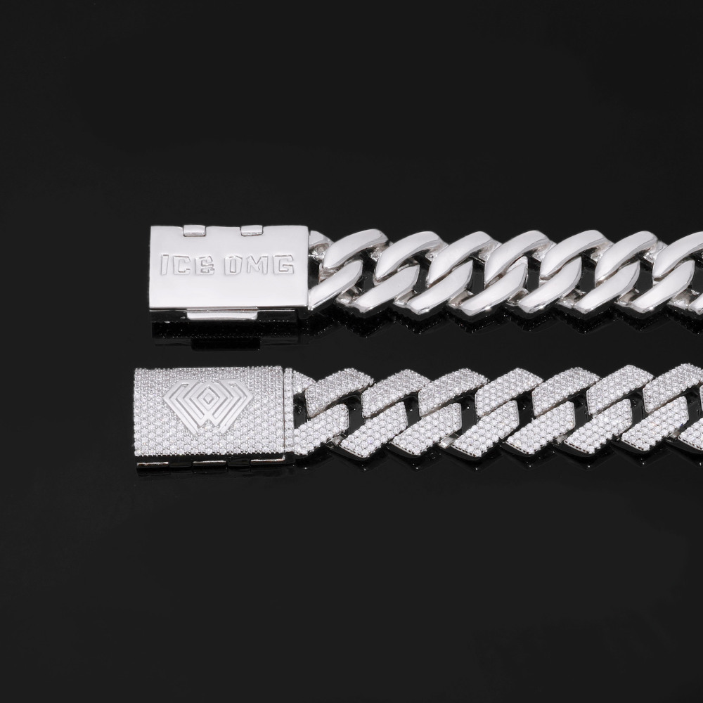 4 Rows Prong Cuban Link Chain 15mm