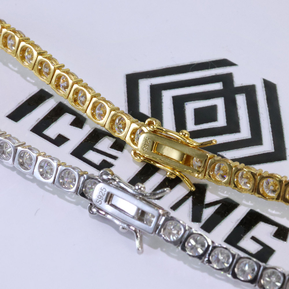 925 Silver Moissanite Tennis Chain Necklace – Iced Out Chain 2mm/3mm/4mm/5mm