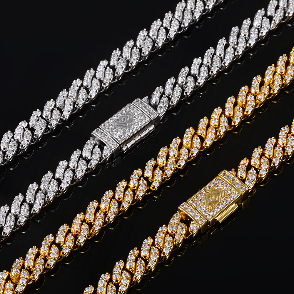8mm iced out Cuban necklace close up - ICEOMG