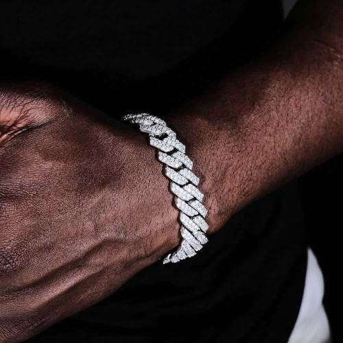 ICEOMG 14mm Full Diamond Prong Cuban Link Bracelet