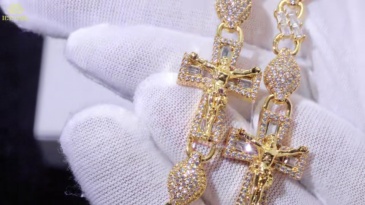 8mm Iced Out Cross Infinity Bracelet