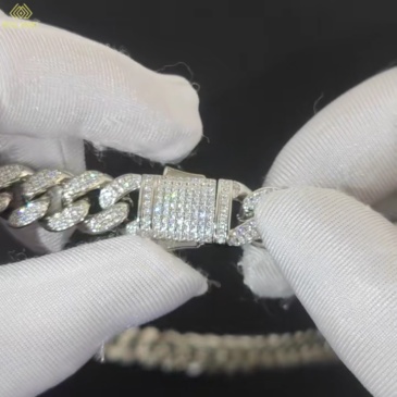 Iced 2 Rows Diamond Cuban Link Necklace - 12mm