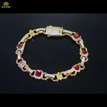 10mm Geometric Red Zircon Necklace