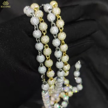 8mm Iced Out CZ Bead Bracelet