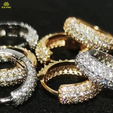 CZ Iced Huggie Hoop Earrings