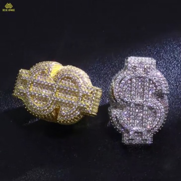 Iced 5A CZ US Dollar Ring
