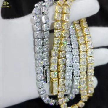 7mm Cluster Tennis Chain Necklace  Iced Out Hip Hop Jewelry