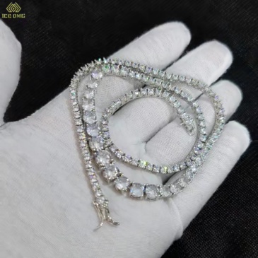 Bling CZ Gradient Tennis Chain  Hip Hop Necklace for Women
