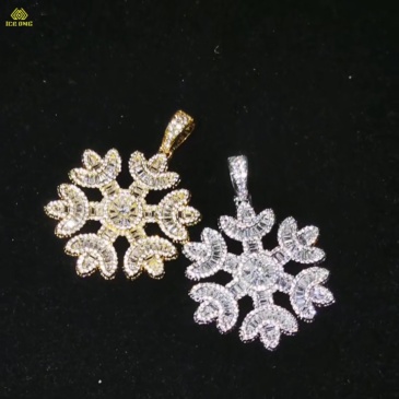 Iced Out Snowflake Pendant Necklace