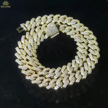 14mm Iced Diamond CZ Prong Cuban Link Chain
