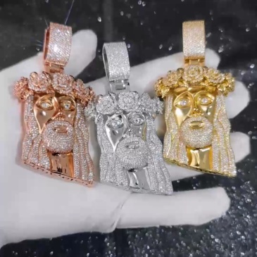Rose Iced Jesus Pendant