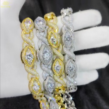 15mm Iced Out Evil Eye Infinite Cuban Link Chain Necklace