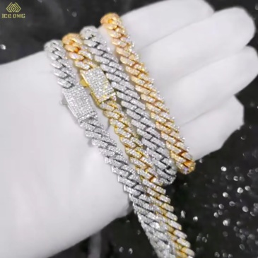 8mm Custom Logo Cuban Chain 925&VVS Silver Moissanite