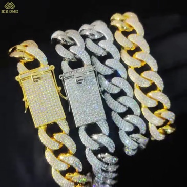 18mm 3 Row Iced Out CZ Cuban Link Bracelet