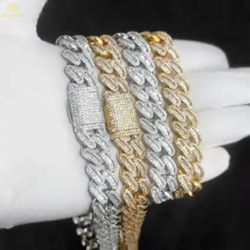 15mm Baguette Iced Out Cuban Link Chain