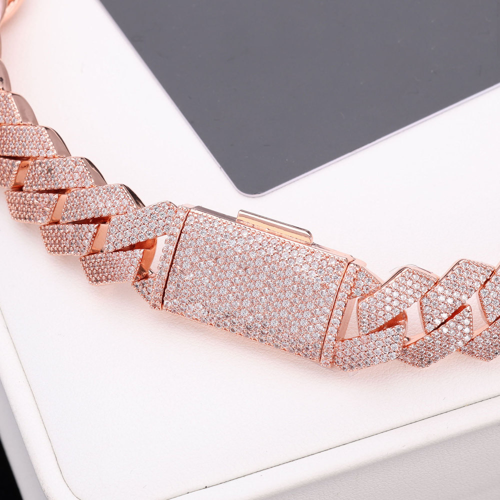 4 Rows Prong Cuban Link Chain 15mm